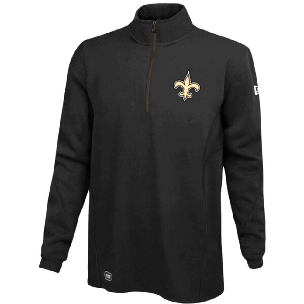 NEW ORLEANS SAINTS New Era NFL Black Authentic Pullover Zipup Sweatshirt